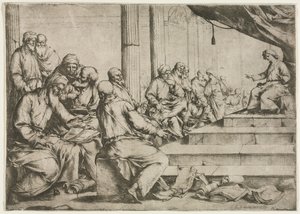 De jonge Christus die onderwijst in de tempel, c. 1653 door Luca Giordano