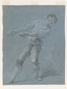 Jonge man die een touw trekt door Luca Giordano