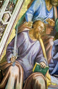 Apostelen, detail van Sint Paulus door Luca Signorelli