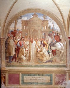 Benedictus stuurt Maurus naar Frankrijk en Placidus naar Sicilië door Luca Signorelli