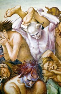 Verdoemden in de hel, uit Laatste Oordeel fresco cyclus door Luca Signorelli