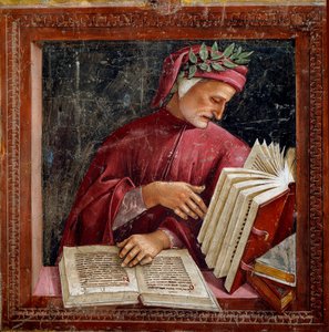 Afbeelding van de Italiaanse dichter Dante Alighieri door Luca Signorelli