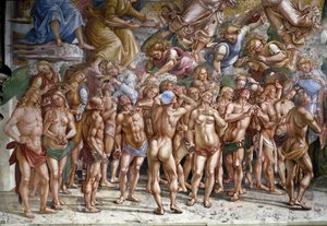 Het laatste oordeel: de uitverkorenen (detail) door Luca Signorelli
