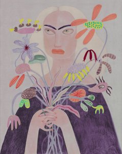 Vrouw met bijzondere bloemen