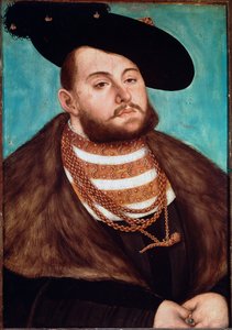 Portret van Johan Frederik II de Grootmoedige, keurvorst van Saksen door Lucas Cranach