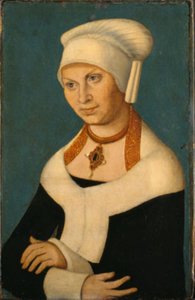 Portret van de hertogin Barbara van Saksen, 1478-1534 (vrouw van George de Baardige)
