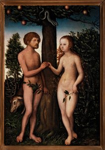 Adam en Eva door Lucas Cranach the Elder