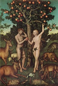 Adam en Eva door Lucas Cranach the Elder