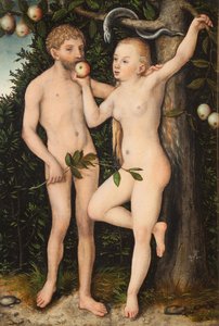 Adam en Eva door Lucas Cranach the Elder