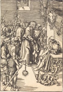 Christus voor Kajafas door Lucas Cranach the Elder