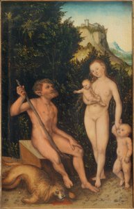 Familie van natuurmensen door Lucas Cranach the Elder