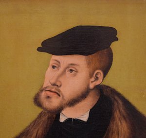 Duits: Bildnis Kaiser Karls V. Portret van keizer Karel V door Lucas Cranach the Elder