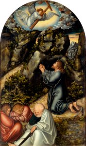 Duits: Christus am Ölberg Lijdensweg in de tuin door Lucas Cranach the Elder