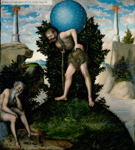 Duits: Herkules en Atlas Hercules en Atlas door Lucas Cranach the Elder