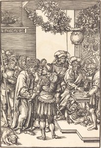 Pilatus wast zijn handen door Lucas Cranach the Elder