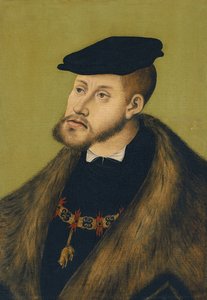 Portret van Keizer Karel V 1500-1558 door Lucas Cranach the Elder