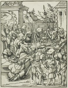 De heilige Bartholomeus, uit Het martelaarschap van de apostelen door Lucas Cranach the Elder