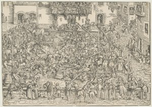 Het eerste toernooi door Lucas Cranach the Elder