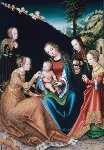 Het mystieke huwelijk van St. Catherine, 1516-1518