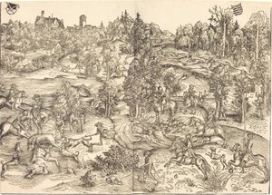 De Hertenjacht door Lucas Cranach the Elder