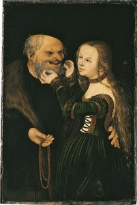 Het Ongelijke Paar, ca. 1530 door Lucas Cranach the Elder