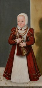 Duits: Bildnis der Prinzessin Marie, Schwester Christians I. Portret van prinses Marie, zus van Christian I. door Lucas Cranach the Younger