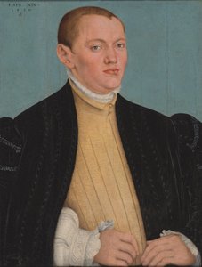 Duits: Bildnis eines jungen Mannes Portret van een jonge man door Lucas Cranach the Younger