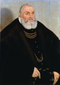 Portret van George de Vrome van Brandenburg-Ansbach door Lucas Cranach the Younger