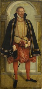 Portrait of Prince Joachim Ernst von Anhalt (1536 - 1586) door Lucas Cranach the Younger