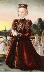 Portret van prinses Agnes Gräfin von Barby door Lucas Cranach the Younger