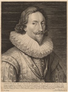 Karel I, Koning van Engeland door Lucas Emil Vorsterman after Sir Anthony van Dyck