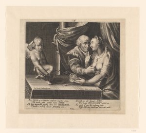 Ongelijk liefdespaar met Cupido door Lucas Kilian