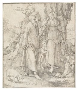 De verstoting van Hagar, 1516 door Lucas Leyden van