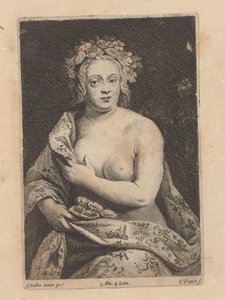 Portret van een onbekende vrouw met waaier door Lucas Vorsterman (II)