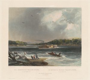 De stoomboot Yellow-stone door Lucas Weber after Karl Bodmer