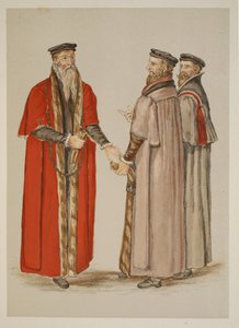 Lord Mayor, Wethouders en gildelid, uit een beschrijving van Engeland geschreven tijdens het bewind van Elizabeth I door Lucas de Heere