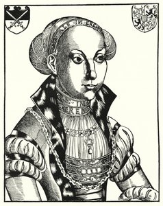 Sybille van Kleef, gemalin van Johan Frederik I, keurvorst van Saksen door Lucas the Elder (after) Cranach