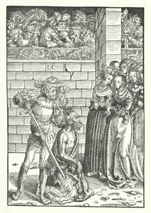 De onthoofding van Johannes de Doper (gravure)