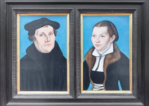 Portretten van Maarten Luther en zijn vrouw Katharina von Bora door Lucas the Elder (workshop of) Cranach