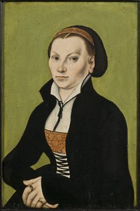 Portret van Katharina Luther, geboren Katharina von Bora door Lucas the Elder Cranach