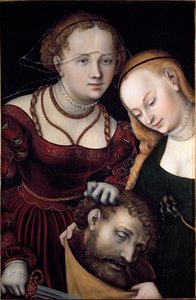 Judith met een dienstmeid en het hoofd van Holofernes door Lucas the Elder Cranach