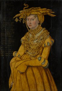 Portret van Catherine van Mecklenburg, Hertogin-Gemalin van Saksen (1487-1561) door Lucas the Elder Cranach