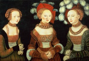 Drie prinsessen van Saksen, Sibylla (1515-92), Emilia (1516-91) en Sidonia (1518-75), dochters van Hertog Heinrich van Frommen, c.1535