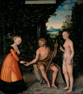 De keuze van Hercules (uit de werken van Hercules) door Lucas the Elder Cranach