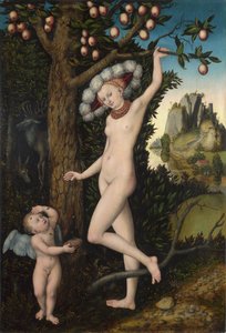 Venus en Cupido, c.1525 door Lucas the Elder Cranach