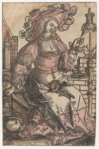 Spinnende vrouw