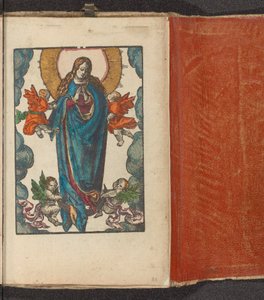 Maria als hemelkoningin staand op de maansikkel door Lucas van Leyden (workshop of)