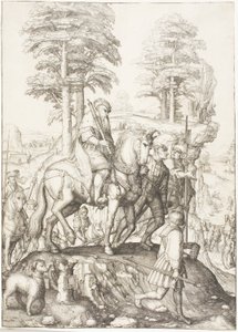 Abigail voor David door Lucas van Leyden