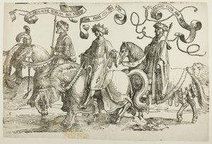 Abia, Asa, Josafat, plaat twee, uit De Twaalf Koningen van Israël door Lucas van Leyden