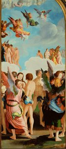 Engelen onder de rechtvaardigen (olieverf op hout)